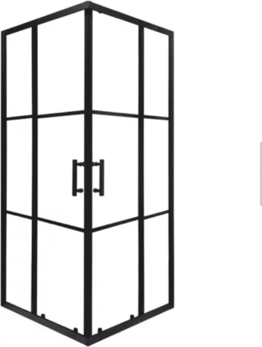Viva AQUA - FEKETE mintás - FEKETE keretes - zuhanykabin - 80 SZÖGLETES - 6 mm üveg - 80 x 80 x 190