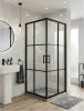 Viva AQUA - FEKETE mintás - FEKETE keretes - zuhanykabin - 90 SZÖGLETES - 6 mm üveg - 90 x 90 x 190