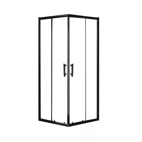 Viva AQUA Max Zuhanykabin SZÖGLETES FEKETE Profil - 6 mm víztiszta üveg - 80 x 80 x 190 cm