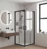 Viva AQUA Max Zuhanykabin SZÖGLETES FEKETE Profil - 6 mm víztiszta üveg - 80 x 80 x 190 cm