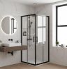 Viva AQUA Max Zuhanykabin SZÖGLETES FEKETE Profil - 6 mm víztiszta üveg - 90 x 90 x 190 cm