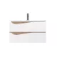 Piramida EURIDIKA fali fürdőszobabútor - műmárvány mosdóval -2 fiókos - ALPINFEHÉR-TÖLGY - 75 x 48 x 55 cm