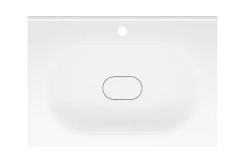 Piramida EURIDIKA fali fürdőszobabútor - műmárvány mosdóval -2 fiókos - ALPINFEHÉR-TÖLGY - 75 x 48 x 55 cm