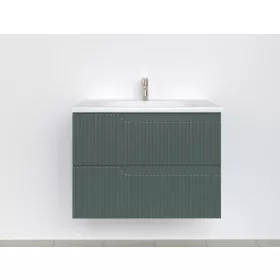   Piramida EURIDIKA fali fürdőszobabútor - műmárvány mosdóval -2 fiókos - PINO ZÖLD - 75 x 48 x 53 cm