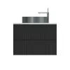 Piramida EURIDIKA fali fürdőszobabútor - mosdópult mosdó nélkül -2 fiókos - PINO FEKETE - 75 x 48 x