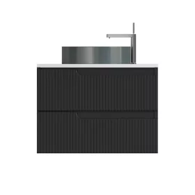   Piramida EURIDIKA fali fürdőszobabútor - mosdópult mosdó nélkül -2 fiókos - PINO FEKETE - 75 x 48 x
