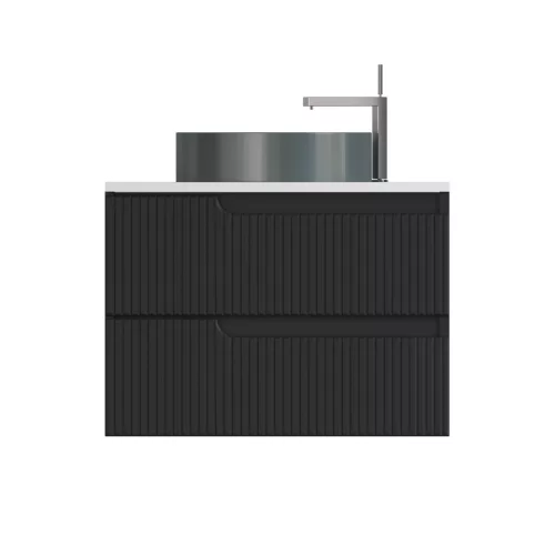 Piramida EURIDIKA fali fürdőszobabútor - mosdópult mosdó nélkül -2 fiókos - PINO FEKETE - 75 x 48 x