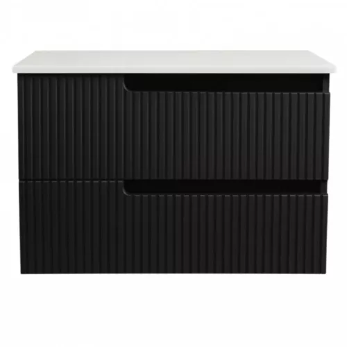 Piramida EURIDIKA fali fürdőszobabútor - mosdópult mosdó nélkül -2 fiókos - PINO FEKETE - 75 x 48 x