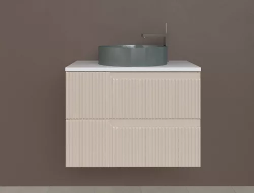 Piramida EURIDIKA fali fürdőszobabútor - mosdópult mosdó nélkül -2 fiókos -PINO BÉZS-75 x 48 x 53 cm