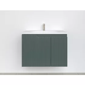   Piramida EURIDIKA fali fürdőszobabútor - műmárvány mosdóval -2 ajtós - PINO ZÖLD - 75 x 48 x 53 cm