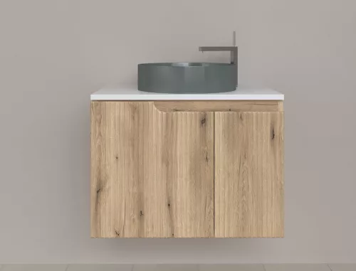 Piramida EURIDIKA fali fürdőszobabútor - mosdópult mosdó nélkül -2 ajtós - PINO TÖLGY - 75 x 48 x 53 cm