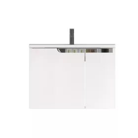   Piramida EURIDIKA fali fürdőszobabútor - műmárvány mosdóval -2 ajtós - 75 x 48 x 53 cm