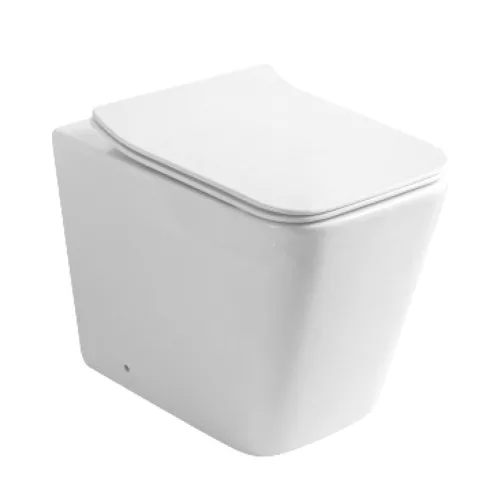 Eros ES QUADRO padlón álló WC - ülőkével komplett - perem nélküli öblítés - alsó / hátsó kifolyású