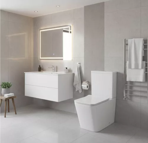 Eros ES QUADRO monoblokk WC - perem nélküli - WC ülőkével komplett