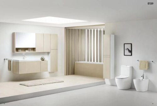 Eros ES OVAL monoblokk WC - perem nélküli - WC ülőkével komplett