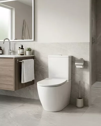 Eros ES OVAL monoblokk WC - perem nélküli - WC ülőkével komplett