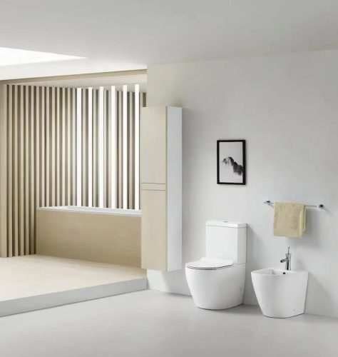 Eros ES OVAL monoblokk WC - perem nélküli - WC ülőkével komplett