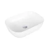 Eros SMILE 3 - PULTRA ültethető - Top Counter - porcelán mosdó - MATT FEHÉR - 46,5 x 32,5 x 13 cm