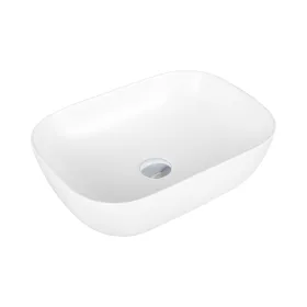   Eros SMILE 3 - PULTRA ültethető - Top Counter - porcelán mosdó - MATT FEHÉR - 46,5 x 32,5 x 13 cm