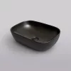 Eros SMILE 3 - PULTRA ültethető - Top Counter - porcelán mosdó - MATT FEKETE - 46,5 x 32,5 x 13 cm