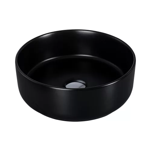 Eros SIMPLE 8 - PULTRA ültethető - Top Counter - porcelán mosdó - MATT FEKETE - 36 x 36 x 13 cm