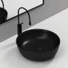 Eros RAISE - PULTRA ültethető - Top Counter - porcelán mosdó - MATT FEKETE - O - Ø 41 cm
