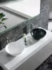 Eros RAISE - PULTRA ültethető - Top Counter - porcelán mosdó - MATT FEKETE - O - Ø 41 cm