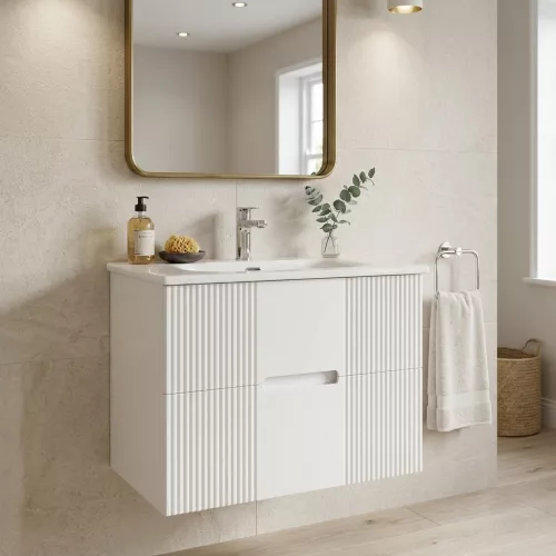 TMP MODENA 75 fali függesztett fürdőszobabútor - SKY E-8099-75 porcelán mosdóval - 75 x 46 x 55 cm