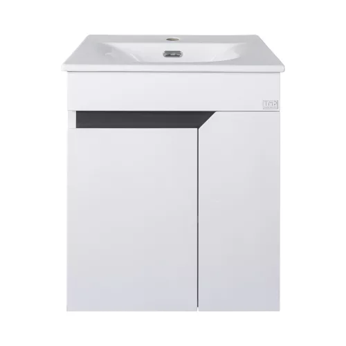 TMP VISION 50 fali függesztett fürdőszobai bútor - SKY 3 E-8099-50 porcelán mosdóval - 51 x 40 cm