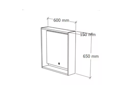 TMP NORD CRAFT tükrös szekrény LED világítással - érintő kapcsolóval - 60 x 65 cm
