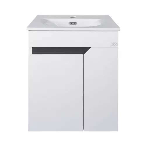 TMP VISION 55 fali függesztett fürdőszobai bútor - SKY E-8099-55 porcelán mosdóval - 55 x 46 cm