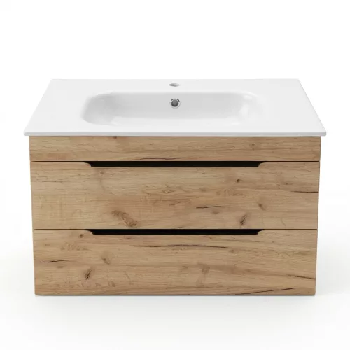TMP VOX 80 GOLD CRAFT - fali fürdőszobabútor - NewArc 504080 porcelán mosdóval - 80 x 45 x 46 cm