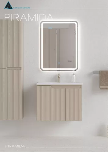 Viva AURA fürdőszoba tükör - érintőkapcsolós - páramenetesítős - órával - LED - ÁLLÓ - 60 x 80 cm