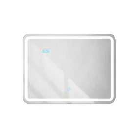   Viva AURA fürdőszoba tükör - érintőkapcsolós - páramenetesítős - órával - LED - FEKVŐ - 80 x 60 cm