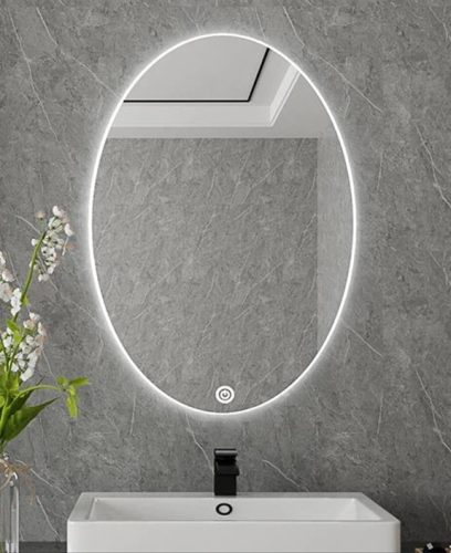 Viva AURA PINO 60 fürdőszoba tükör - érintőkapcsolóval - AMBIENT LED - ELIPSZIS -ÁLLÓ - 60x80 cm