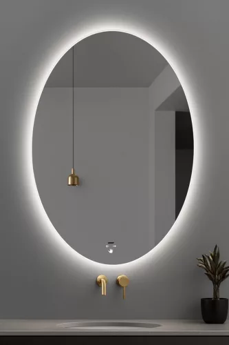 Viva AURA PINO 60 fürdőszoba tükör - érintőkapcsolóval - AMBIENT LED - ELIPSZIS -ÁLLÓ - 60x80 cm