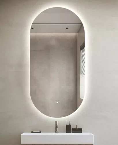 Viva AURA PINO 50 fürdőszoba tükör - érintőkapcsolóval - AMBIENT LED - OVÁLIS - ÁLLÓ - 50x90 cm