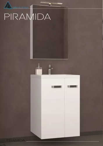 Piramida EURIDIKA 50L fali / álló fürdőszobabútor - műmárvány mosdóval - 50 x 75 x 38 cm
