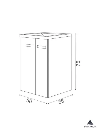 Piramida EURIDIKA 50L fali / álló fürdőszobabútor - műmárvány mosdóval - 50 x 75 x 38 cm
