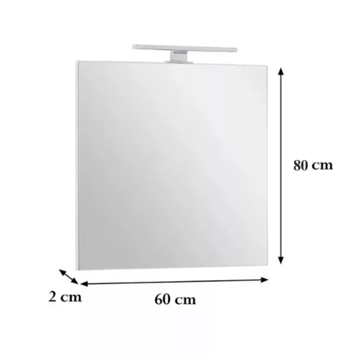 Viva AURA FIONA fürdőszoba tükör - LED 4,5 w-os 30cm-es világítással - ÁLLÓ - 60 x 80 cm