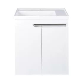 Piramida EURIDIKA 60 LH fali fürdőszobabútor - műmárvány mosdóval - 2 ajtós - 60 x 60 x 38 cm