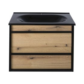   PIRAMIDA EURIDIKA OLIVA - FEKETE fali függesztett fürdőszobabútor fekete mosdóval - 65 x 53 x 48 cm