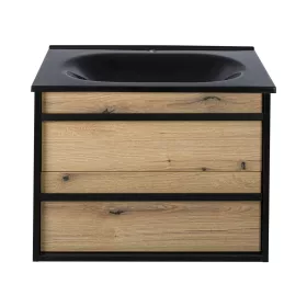   Piramida EURIDIKA OLIVA-FEKETE - fali fürdőszobabútor fekete mosdóval - 65 x 53 x 48 cm