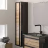 Piramida EURIDIKA OLIVA-FEKETE - fali fürdőszobabútor fekete mosdóval - 75 x 53 x 48 cm