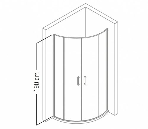 Vela Banyo TMP zuhanykabin - 90 ÍVES - 5 mm víztiszta vízlepergető üveggel - 90 x 90 x 190 cm