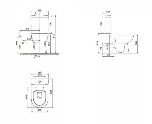 CeraStyle BELLA monoblokk WC - WC tartály - öblítőszelep