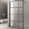 Viva AQUA Max WALK IN Zuhanyfal - FEKETE mintás - FEKETE profil - 8 mm NANO üveg - 80 x 200 cm