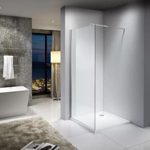 Viva AQUA Max WALK IN zuhanyfal - 8 mm vízlepergető víztiszta üveg - 110 x 200 cm