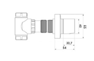 CeraStyle SQUARE ECO hidegvizes bidé csaptelep - falsík alatti - 1/2"