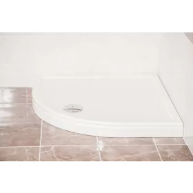   Favorit ULTRA SLIM zuhanytálca íves - szaniter akril - leeresztővel - szifonnal - 80 x 80 cm